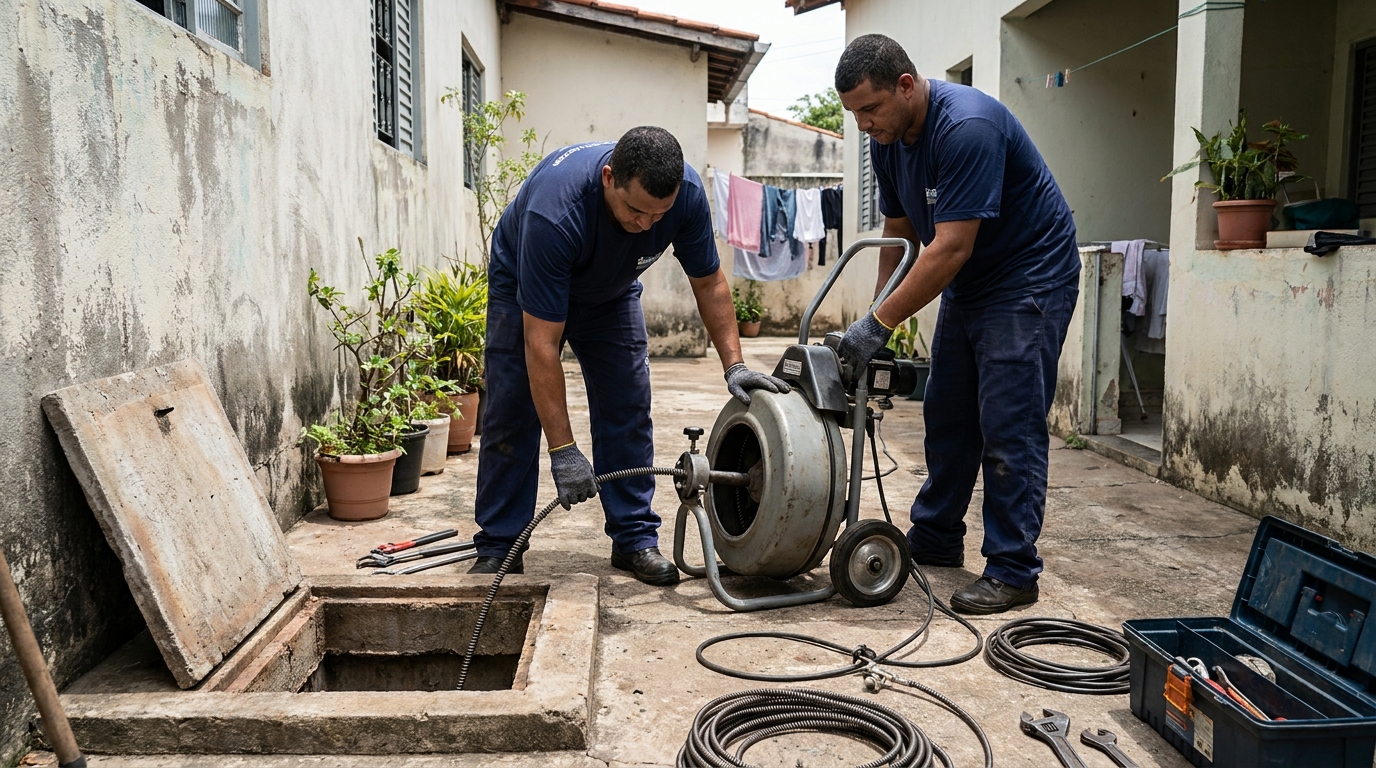 Desentupimento de Coluna Sanitária em Ingá, Betim‑MG